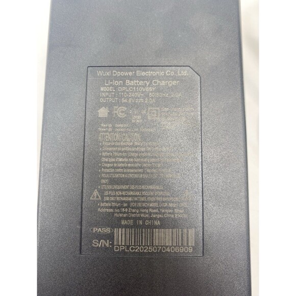 Wuxi Dpower Electronic Li-ion Battery Charger D-Power DPLC110V55 54.6V 2A - Picture 2 of 4